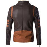 Herren Vintage Café Racer Lederjacke aus reinem Schaffell in sattem Braun